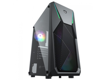 Gabinete Gamer Ninja Saga, Mid Tower, RGB, Vidro Temperado, ATX, Black, Sem Fonte, Com 4 Fans