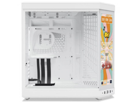 Gabinete Gamer Hyte Y70 Touch Infinite Pitch Black, Com Display 2.5K 14.9 Pol Touch, Mid Tower, Vidro Temperado, EATX, Sem Fans,