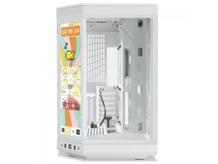 Gabinete Gamer Hyte Y70 Touch Infinite Pitch Black, Com Display 2.5K 14.9 Pol Touch, Mid Tower, Vidro Temperado, EATX, Sem Fans,