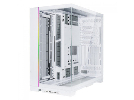 Gabinete Gamer Lian Li 011 Dynamic Mini, Mini Tower, Vidro Temperado, White, ATX, Sem Fonte, Sem Fan, O11DMINI-S