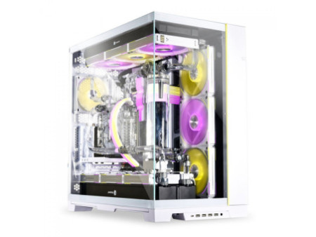Gabinete Gamer Lian Li 011 Dynamic Mini, Mini Tower, Vidro Temperado, White, ATX, Sem Fonte, Sem Fan, O11DMINI-S