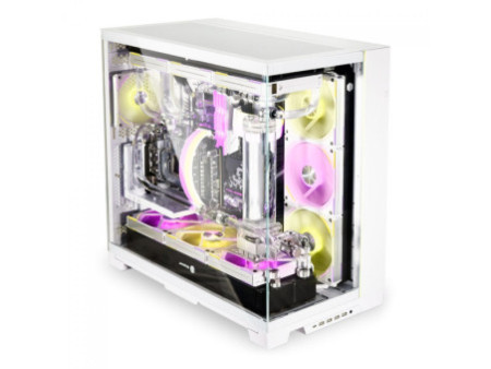 Gabinete Gamer Lian Li 011 Dynamic Mini, Mini Tower, Vidro Temperado, White, ATX, Sem Fonte, Sem Fan, O11DMINI-S