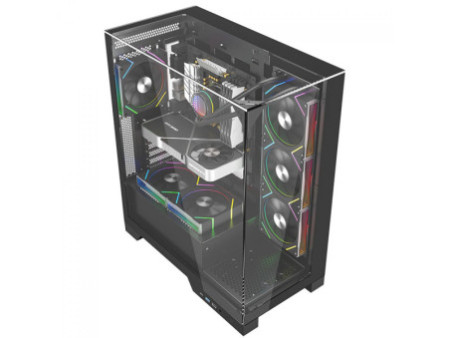 Gabinete Gamer Liketec Kingdom Dark, Mid Tower, Vidro Temperado, ATX, Sem Fonte, Sem Fans, Preto