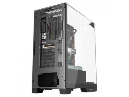 Gabinete Gamer Liketec Kingdom Dark, Mid Tower, Vidro Temperado, ATX, Sem Fonte, Sem Fans, Preto