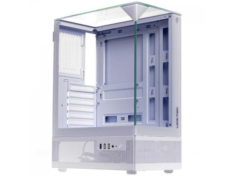 Gabinete Gamer Liketec Mahal Dark, Mid Tower, Vidro Temperado, MATX, Sem Fonte, Sem Fans, Preto