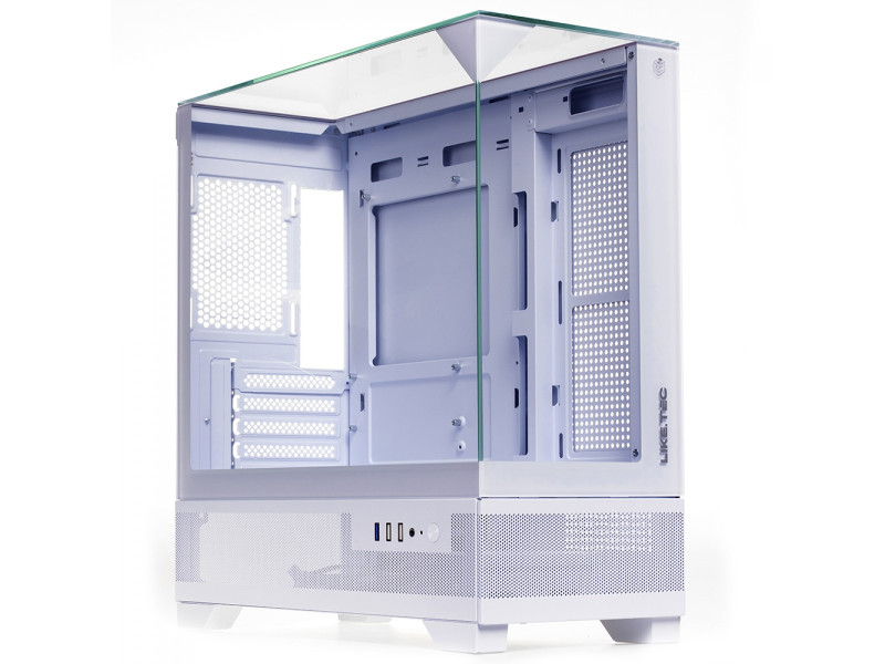 Gabinete Gamer Liketec Zeus Pro Snow, Mid Tower, Vidro Temperado, ATX, White, Sem Fonte, Sem Fan