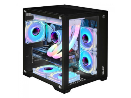 Gabinete Gamer Liketec Cube Kirra Snow, RGB, Mid Tower, Vidro Temperado, MATX, White, Sem Fonte, Com 4 Fans
