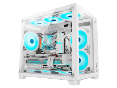 Gabinete Gamer Liketec Impossible Snow, Aquário, Mini Tower, Vidro Temperado, MATX, Sem Fonte, Sem Fans, Branco