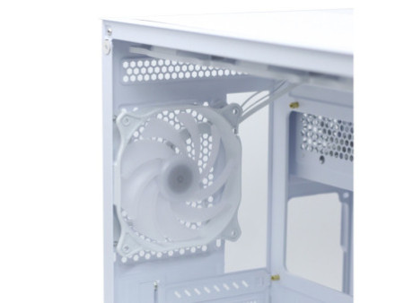 Gabinete Gamer Liketec Impossible Snow, Aquário, Mini Tower, Vidro Temperado, MATX, Sem Fonte, Sem Fans, Branco