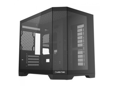 Gabinete Gamer Liketec Atlas Dark, Aquário, Mid Tower, Vidro Temperado, ATX, Sem Fonte, Sem Fans, Preto