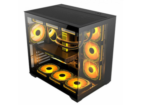 Gabinete Gamer Liketec Atlas Snow, Aquário, Mid Tower, Vidro Temperado, ATX, Sem Fonte, Sem Fans, Branco