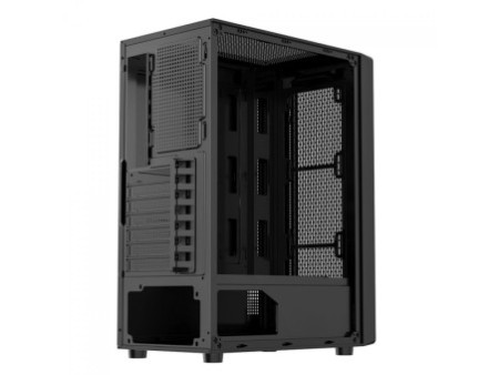 Gabinete Gamer Liketec Matrix V2 Rainbow, Mid Tower, Vidro Temperado, ATX, Black, Sem Fonte, Com 3 Fans Rainbow