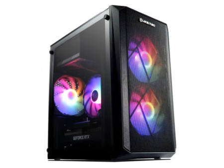 Gabinete Gamer Liketec Madness, Cube Design, Mid Tower, Vidro Temperado, M-ATX, Black, Sem Fonte, Sem Fans
