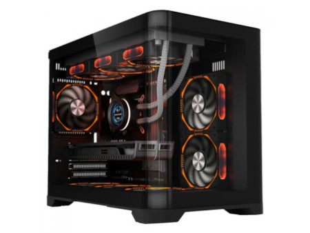 Gabinete Gamer Liketec Matrix, Mid Tower, Vidro Temperado, ATX, Black, Sem Fonte, Sem Fan