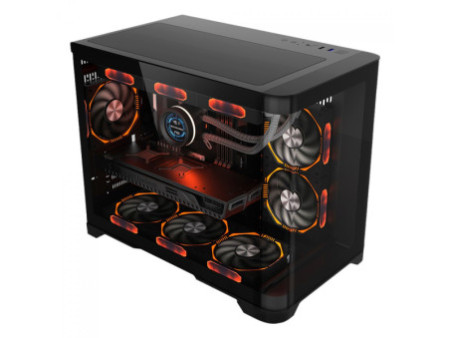 Gabinete Gamer Liketec Matrix, Mid Tower, Vidro Temperado, ATX, Black, Sem Fonte, Sem Fan