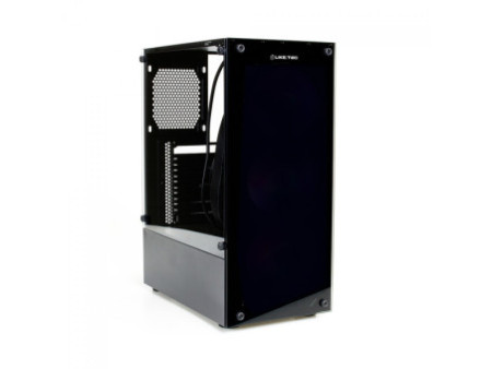 Gabinete Gamer Liketec Unreal Dark White, Cube Design, Mid Tower, Vidro Temperado, E-ATX, Black/White, Sem Fonte, Sem Fans