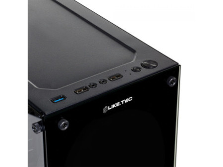 Gabinete Gamer Liketec Unreal Dark White, Cube Design, Mid Tower, Vidro Temperado, E-ATX, Black/White, Sem Fonte, Sem Fans