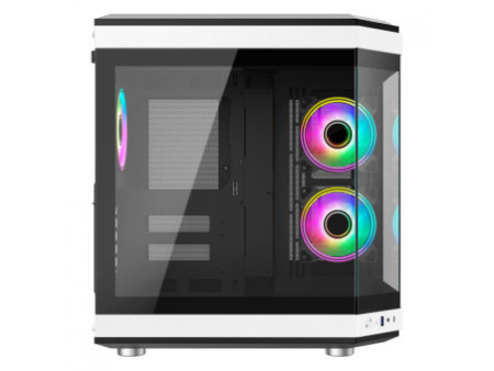 Gabinete Gamer Liketec Mad Rock Dark, Mid Tower, Vidro Temperado, ARGB, M-ATX,  Black, Sem Fonte, Sem Fan