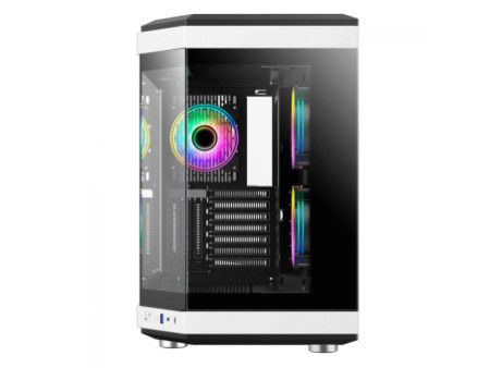Gabinete Gamer Liketec Mad Rock Dark, Mid Tower, Vidro Temperado, ARGB, M-ATX,  Black, Sem Fonte, Sem Fan