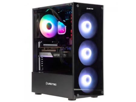 Gabinete Gamer Liketec Unreal Dark, Cube Design, Mid Tower, Vidro Temperado, E-ATX, Black, Sem Fonte, Sem Fans