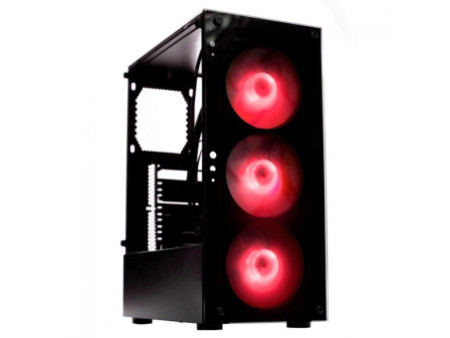 Gabinete Gamer Liketec Unreal Dark, Cube Design, Mid Tower, Vidro Temperado, E-ATX, Black, Sem Fonte, Sem Fans