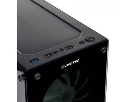 Gabinete Gamer Liketec Unreal Dark, Cube Design, Mid Tower, Vidro Temperado, E-ATX, Black, Sem Fonte, Sem Fans