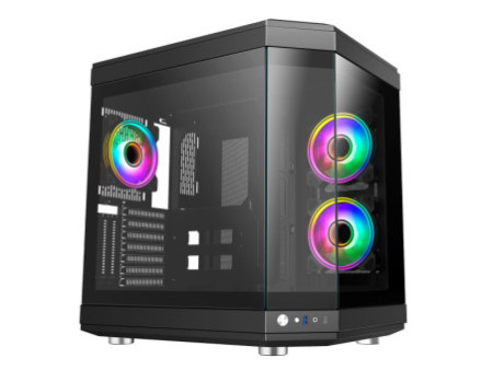 Gabinete Gamer Liketec Unreal Snow, Cube Design, Mid Tower, Vidro Temperado, E-ATX, White, Sem Fonte, Sem Fans