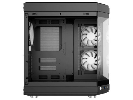 Gabinete Gamer Liketec Unreal Snow, Cube Design, Mid Tower, Vidro Temperado, E-ATX, White, Sem Fonte, Sem Fans