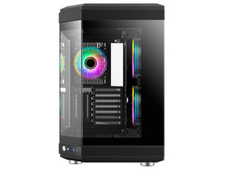 Gabinete Gamer Liketec Unreal Snow, Cube Design, Mid Tower, Vidro Temperado, E-ATX, White, Sem Fonte, Sem Fans
