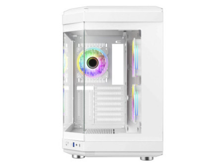 Gabinete Gamer Liketec Snow Revolution, RGB, Mid Tower, Vidro Temperado, M-ATX, White, Sem Fonte, Com 3 Fans, LC-MT-REVOLUTION-2