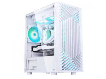 Gabinete Gamer Liketec Mad Rock, Mid Tower, Vidro Temperado, ARGB, M-ATX,  Black, Sem Fonte, Com 4 Fans, LC-CB3X2-MADROCK-2041