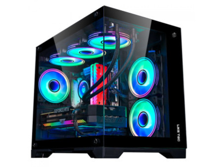 Gabinete Gamer Liketec Zeus V2, Mid Tower, Vidro Temperado, RGB, ATX,  Black, Sem Fonte, Com 6 Fans, LC-CB3X3-ZEUS-2056