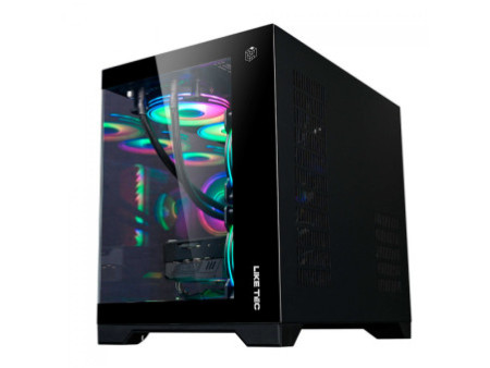 Gabinete Gamer Liketec Zeus V2, Mid Tower, Vidro Temperado, RGB, ATX,  Black, Sem Fonte, Com 6 Fans, LC-CB3X3-ZEUS-2056