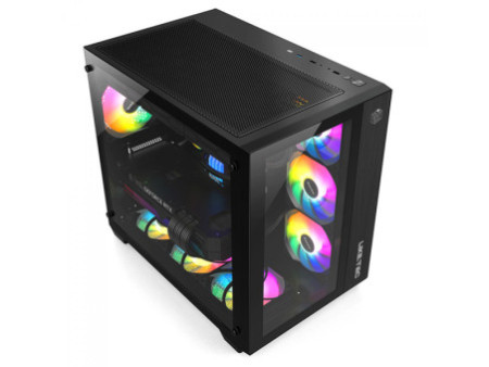 Gabinete Gamer Liketec Zeus V2, Mid Tower, Vidro Temperado, ATX,  Black, Sem Fonte, Sem Fan, LC-CB3X3-ZEUS-2042