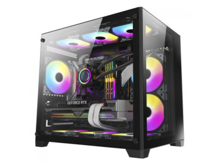 Gabinete Gamer Liketec Storm, RGB, Mid Tower, Vidro Temperado, ATX, Sem Fonte, Com 4 Fans