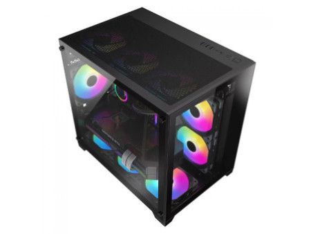 Gabinete Gamer Liketec Storm, RGB, Mid Tower, Vidro Temperado, ATX, Sem Fonte, Com 4 Fans