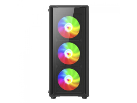 Gabinete Gamer Liketec Matrix RGB, Mid Tower, Vidro Temperado, ATX, Black, Sem Fonte, Com 3 Fans
