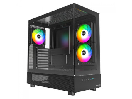 Gabinete Gamer Montech King 95 Pro, ARGB, Mid Tower, Vidro Temperado, ATX, Black, Sem Fonte, Com 6 Fans