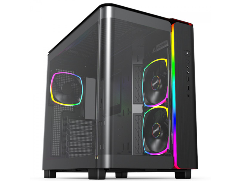 Gabinete Gamer Montech X3 MESH, Mid Tower, White, ATX, Com 6 Fans Rainbow, Vidro Temperado, X3 MESH (W)