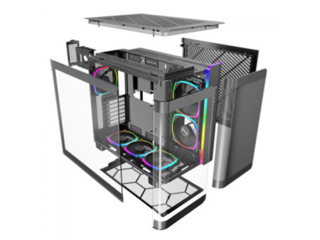 Gabinete Gamer Montech X3 MESH, Mid Tower, White, ATX, Com 6 Fans Rainbow, Vidro Temperado, X3 MESH (W)