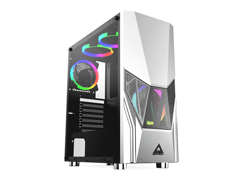Gabinete Gamer Montech King 95 PRO, ARGB, Mid Tower, Vidro Temperado, ATX, Rose Gold, Sem Fonte, Com 6 Fans