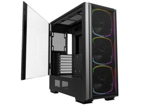 Gabinete Gamer Montech King 95, ARGB, Mid Tower, Vidro Temperado, ATX, White, Sem Fonte, Sem Fan