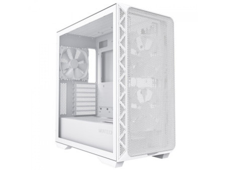 Gabinete Gamer Montech Sky Two, ARGB, Mid Tower, Vidro Temperado, ATX, White, Sem Fonte, Com 4 Fans