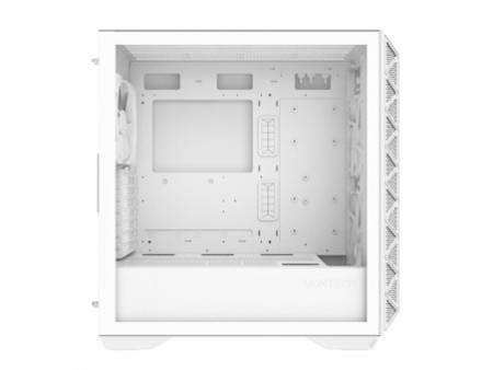 Gabinete Gamer Montech Sky Two, ARGB, Mid Tower, Vidro Temperado, ATX, White, Sem Fonte, Com 4 Fans
