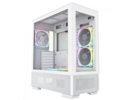 Gabinete Gamer Montech AIR 100 ARGB, Mini Tower, White,  mATX, 4 Fans, Vidro Temperado