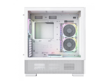 Gabinete Gamer Montech AIR 100 ARGB, Mini Tower, White,  mATX, 4 Fans, Vidro Temperado