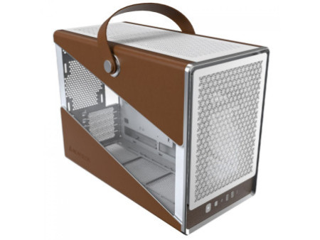 Gabinete Montech Heritage PRO, Mini Tower, Couro e Metal, mATX, Sem Fonte, Com 4 Fans, Branco