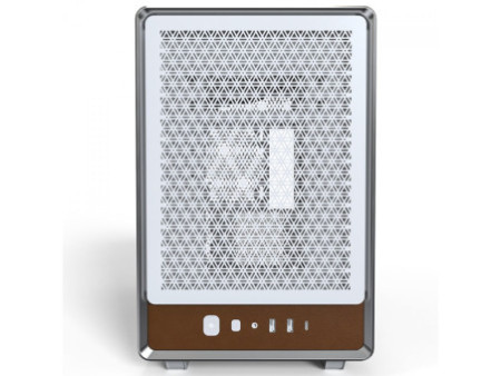Gabinete Montech Heritage PRO, Mini Tower, Couro e Metal, mATX, Sem Fonte, Com 4 Fans, Branco