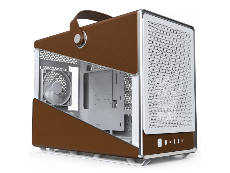 Gabinete Montech Heritage PRO, Mini Tower, Couro e Metal, mATX, Sem Fonte, Com 4 Fans, Preto