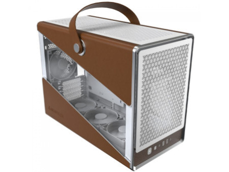 Gabinete Montech Heritage PRO, Mini Tower, Couro e Metal, mATX, Sem Fonte, Com 4 Fans, Preto